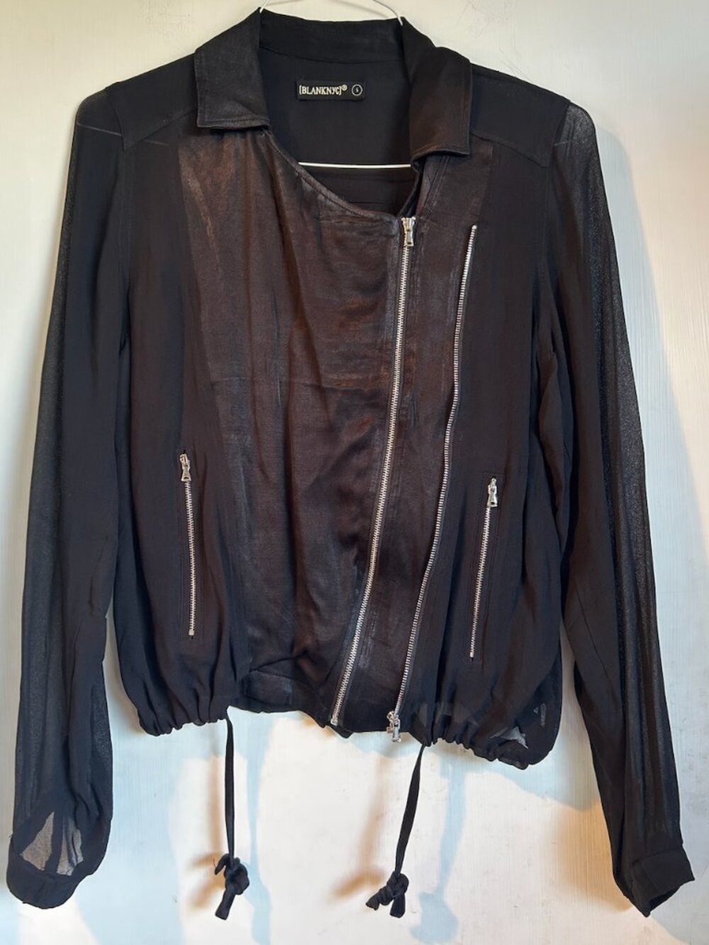 Blank NYC - Black Sheer Sleeve Jacket